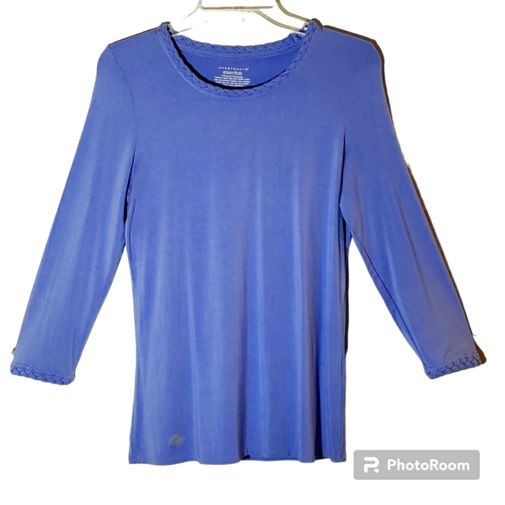 Investment Essentials women's small purple pullover blouse. 2069